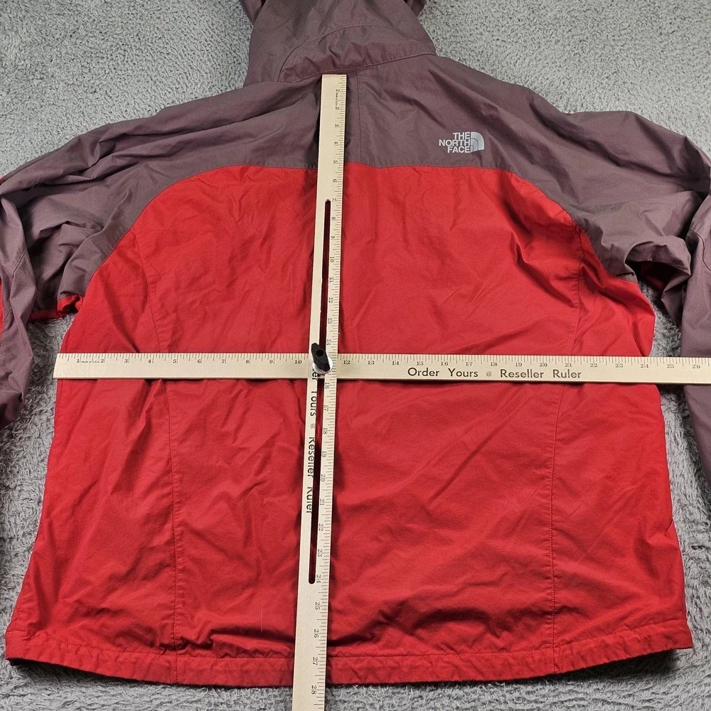 The‎ North Face Jacket Mens XL Red Gray Hooded Waterproof Windbreaker Rain